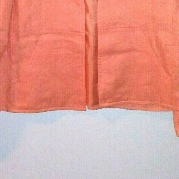 Talbots Womens Jacket Irish Linen FRONT OPEN Peach color 100% Linen SHACKET - Picture 5 of 6